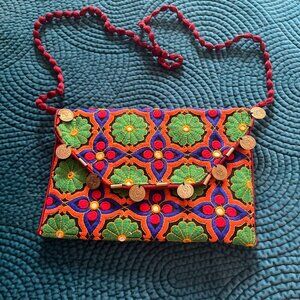 Boho Banjara Embroidered Crossbody/Clutch